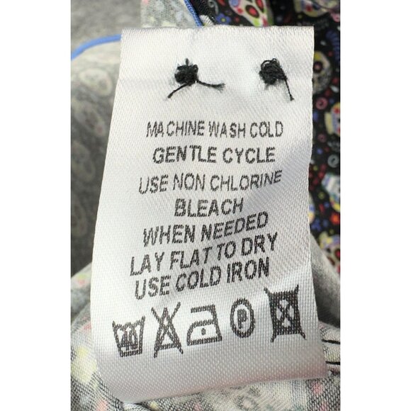 Luchiano Visconti Sugar Skull Button-Up Shirt Mens M Black Short Sleeve New - Picture 8 of 9